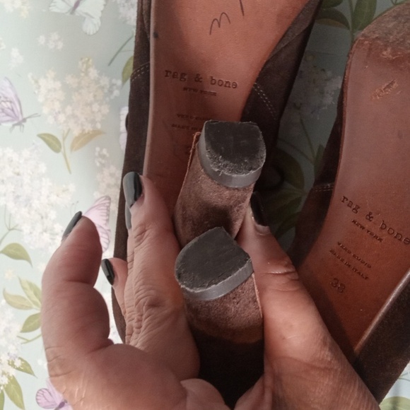 rag & bone Chocolate Brown Suede Platform 5" Heel Lace Up Booties Size 38 US 8 - Picture 11 of 11